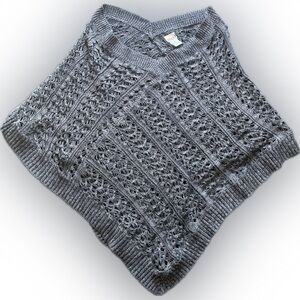 Mudd Charcoal Knit Poncho